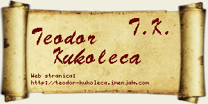 Teodor Kukoleča vizit kartica